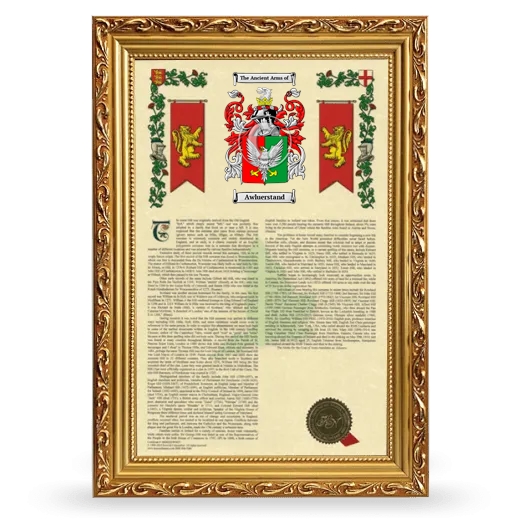 Awluerstand Armorial History Framed - Gold