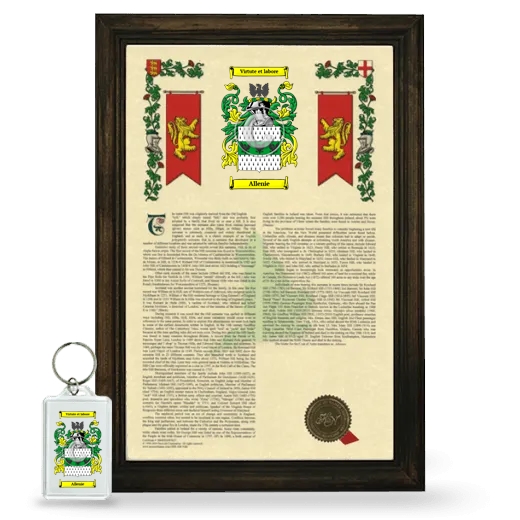 Allenie Framed Armorial History and Keychain - Brown