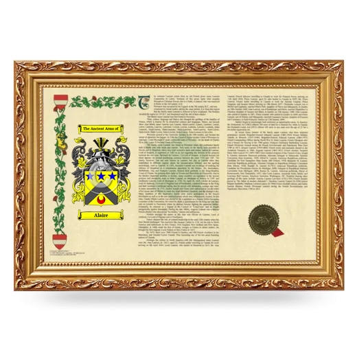 Alaire Armorial Landscape Framed - Gold