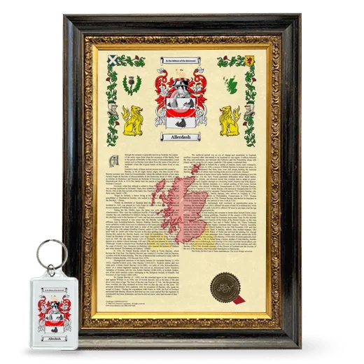 Allerdash Framed Armorial History and Keychain - Heirloom