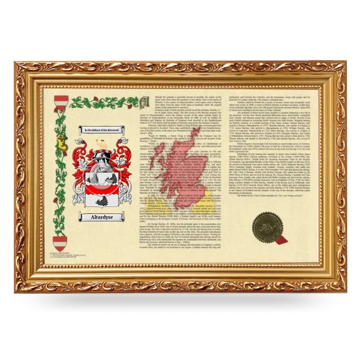 Altardyse Armorial Landscape Framed - Gold