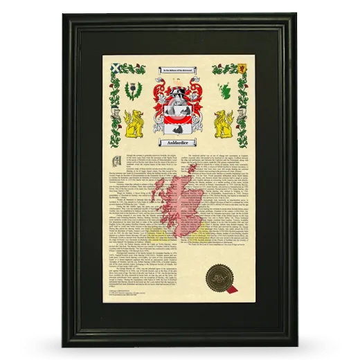 Auldardice Deluxe Armorial Framed - Black