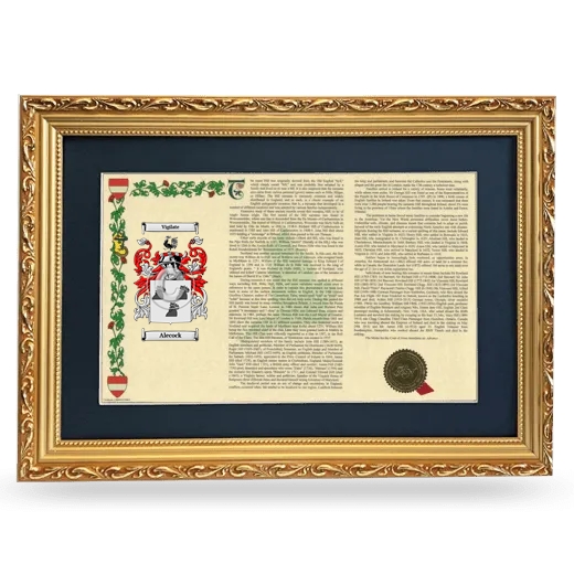 Alecock Deluxe Armorial Landscape Framed - Gold