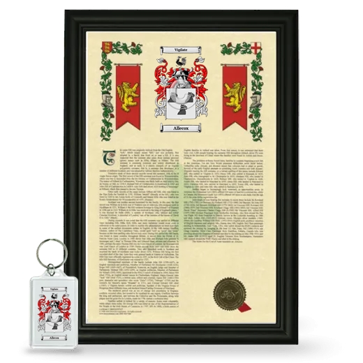 Allecox Framed Armorial History and Keychain - Black