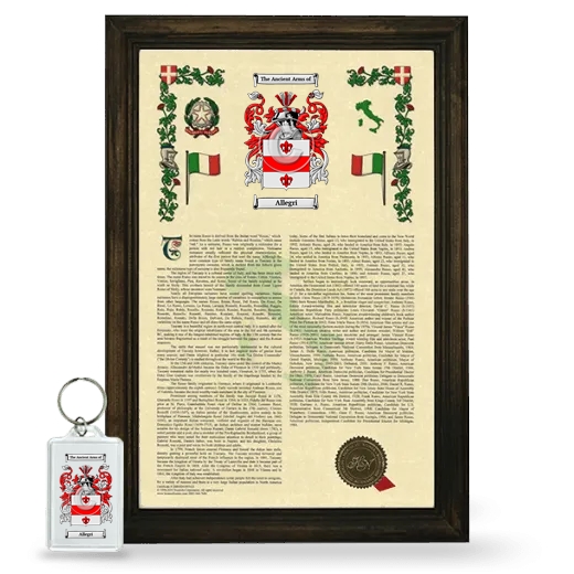 Allegri Framed Armorial History and Keychain - Brown