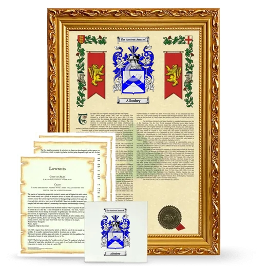 Allonbey Framed Armorial, Symbolism and Large Tile - Gold