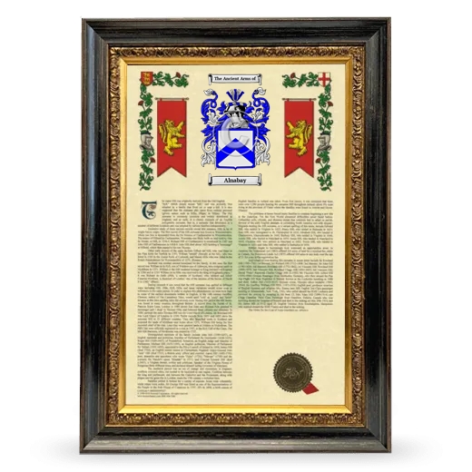 Alnabay Armorial History Framed - Heirloom