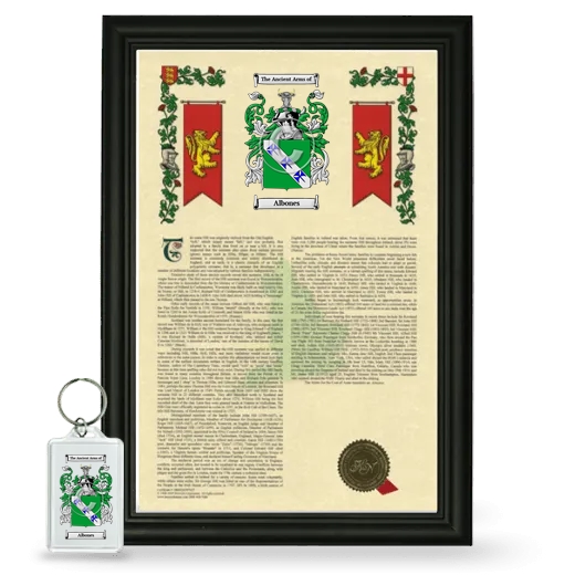 Albones Framed Armorial History and Keychain - Black