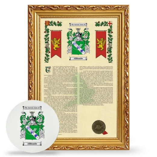 Allibombe Framed Armorial History and Mouse Pad - Gold