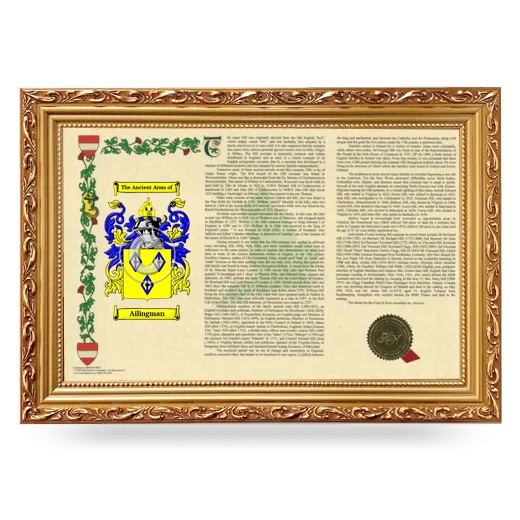 Ailingman Armorial Landscape Framed - Gold