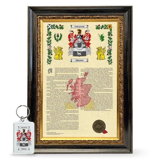 Ailysown Framed Armorial History and Keychain - Heirloom