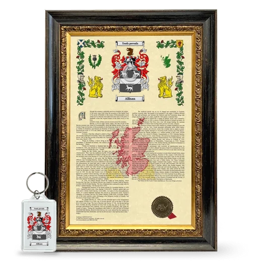 Allisan Framed Armorial History and Keychain - Heirloom