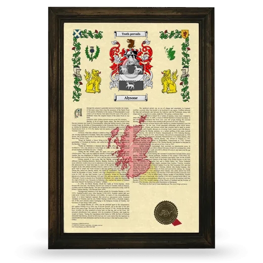 Alysone Armorial History Framed - Brown