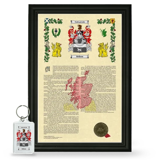 Helison Framed Armorial History and Keychain - Black