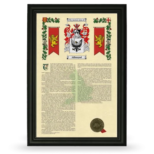 Aillemynd Armorial History Framed - Black