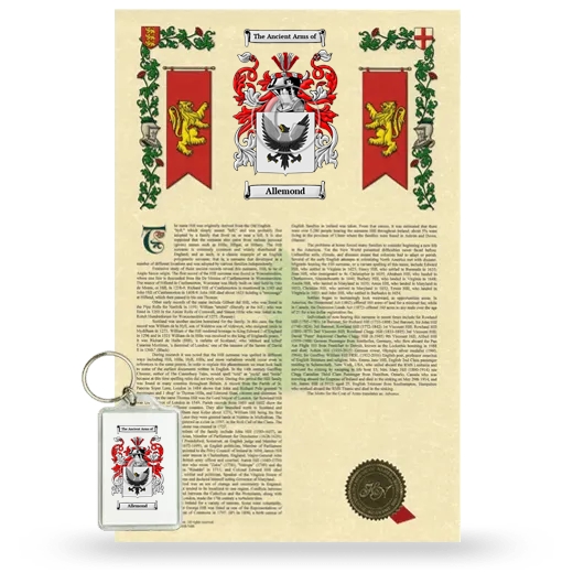 Allemond Armorial History and Keychain Package