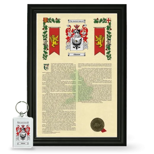 Almane Framed Armorial History and Keychain - Black