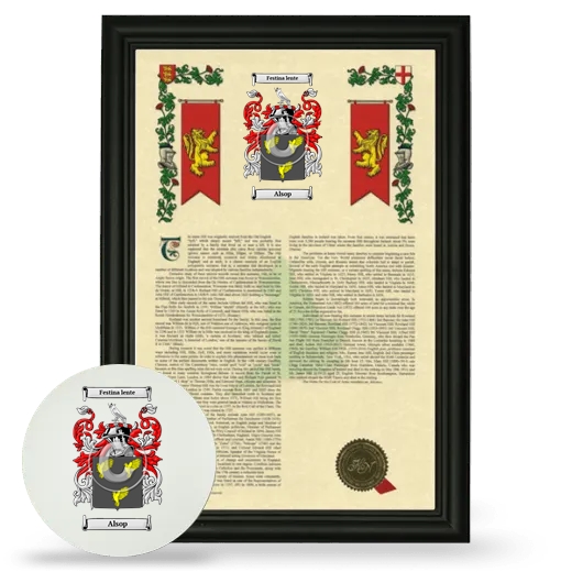 Alsop Framed Armorial History and Mouse Pad - Black