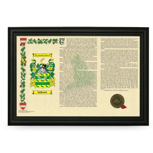 Hallewoit Armorial Landscape Framed - Black