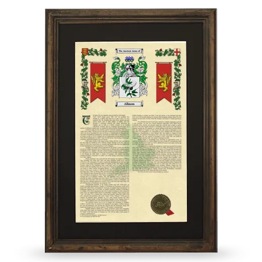 Allmon Deluxe Armorial Framed - Brown