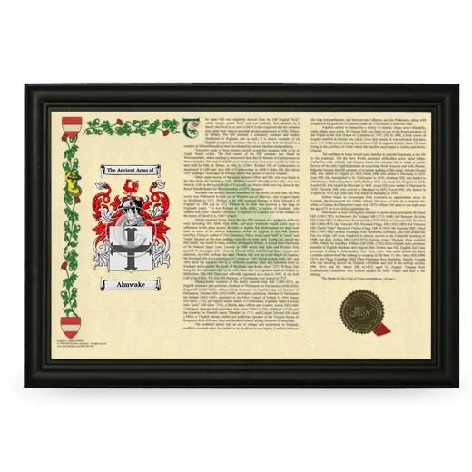 Almwake Armorial Landscape Framed - Black