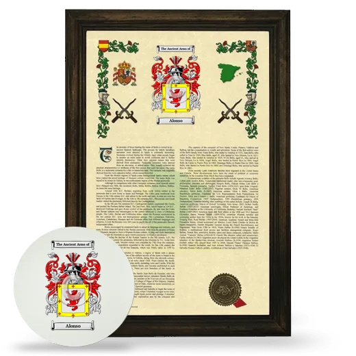 Alonso Framed Armorial History and Mouse Pad - Brown