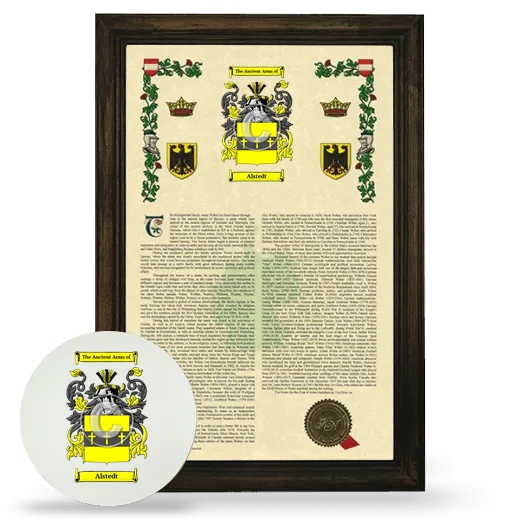 Alstedt Framed Armorial History and Mouse Pad - Brown