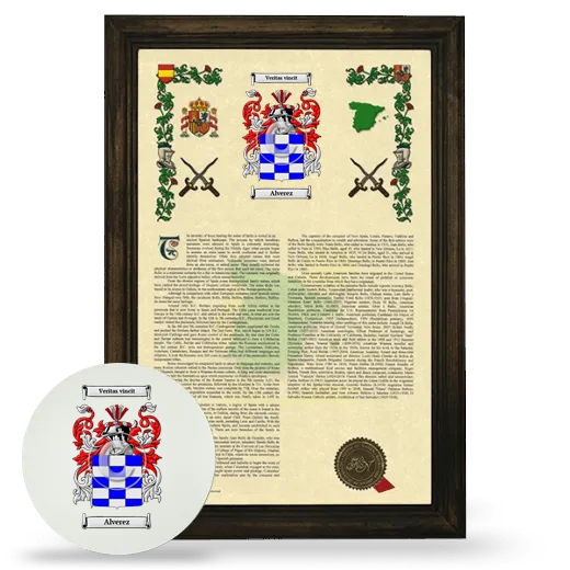 Alverez Framed Armorial History and Mouse Pad - Brown