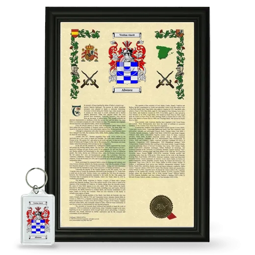 Alverez Framed Armorial History and Keychain - Black