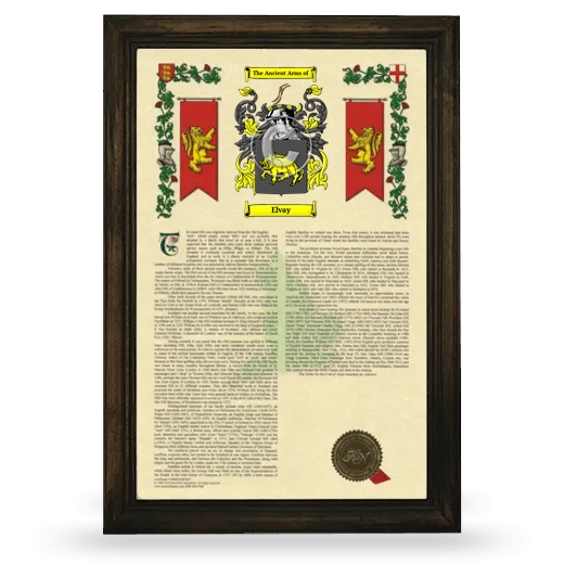 Elvay Armorial History Framed - Brown