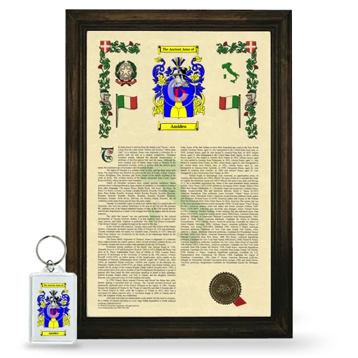 Amideo Framed Armorial History and Keychain - Brown