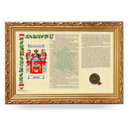 Amarzit Armorial Landscape Framed - Gold