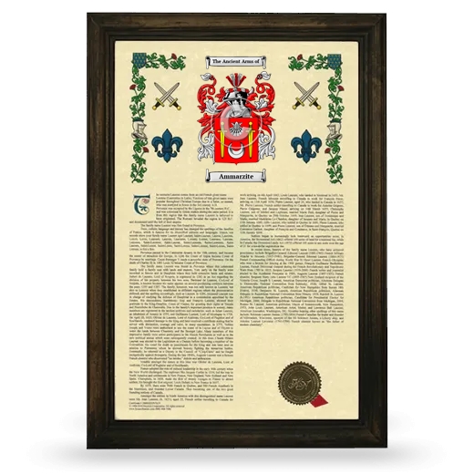 Ammarzite Armorial History Framed - Brown