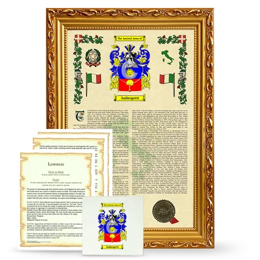 Ambrogetti Framed Armorial, Symbolism and Large Tile - Gold