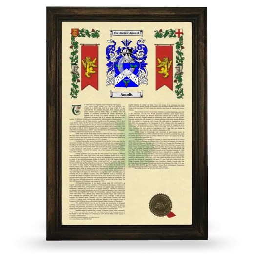 Amadis Armorial History Framed - Brown