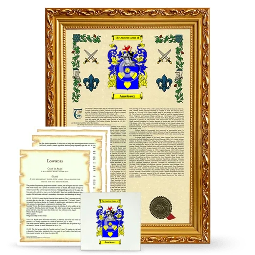 Ameleaux Framed Armorial, Symbolism and Large Tile - Gold