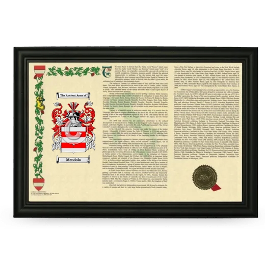 Mendola Armorial Landscape Framed - Black