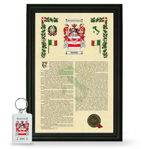 Mendola Framed Armorial History and Keychain - Black