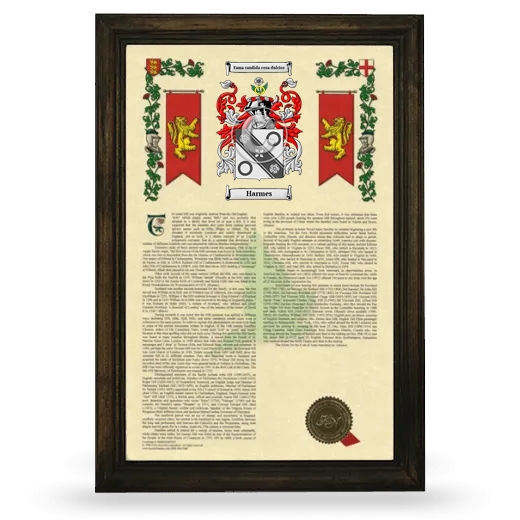 Harmes Armorial History Framed - Brown