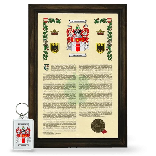 Ammann Framed Armorial History and Keychain - Brown