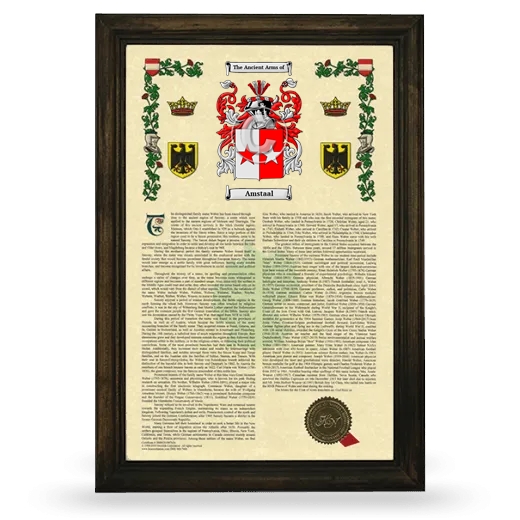 Amstaal Armorial History Framed - Brown