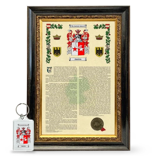 Amsten Framed Armorial History and Keychain - Heirloom