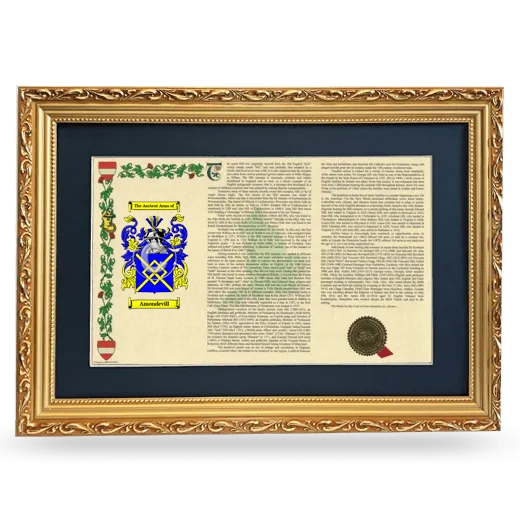 Amondevill Deluxe Armorial Landscape Framed - Gold