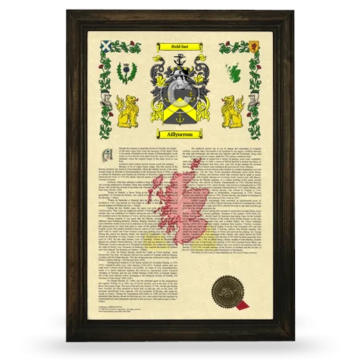 Aillyncrum Armorial History Framed - Brown