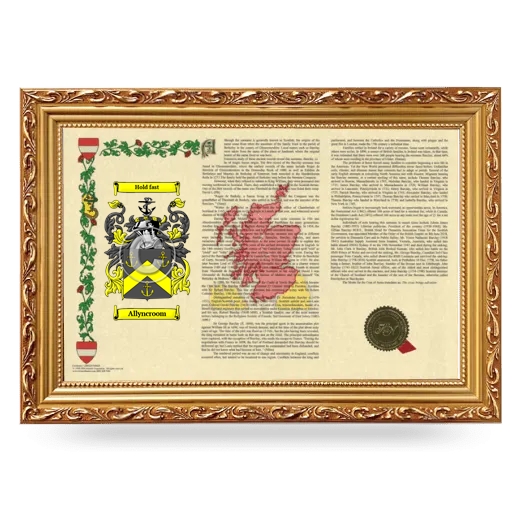 Allyncroom Armorial Landscape Framed - Gold