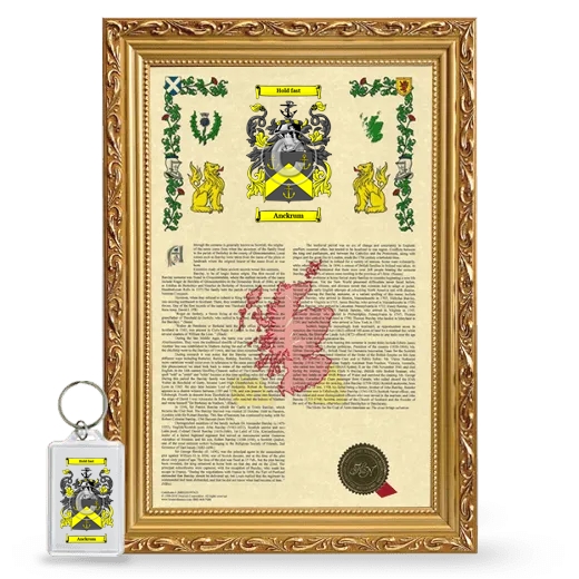 Anckrum Framed Armorial History and Keychain - Gold