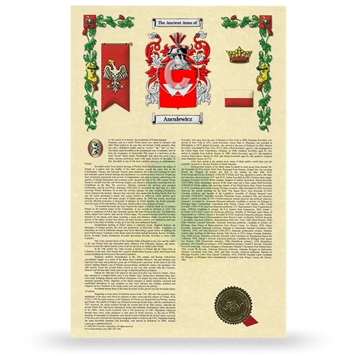 Anculewicz Armorial History with Coat of Arms