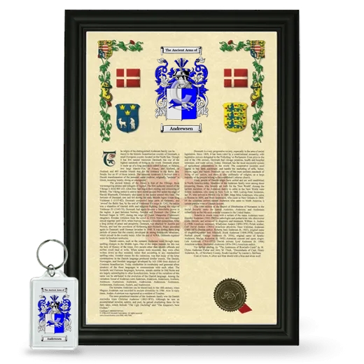 Andrewsen Framed Armorial History and Keychain - Black