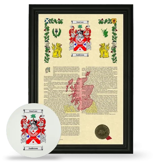 Framed Armorial History and Mouse Pad - Black