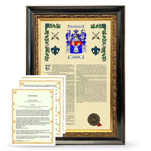 Andrauld Framed Armorial History and Symbolism - Heirloom
